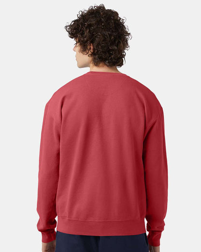 Champion Unisex Garment-Dyed Crewneck Sweatshirt CD400 #colormdl_Crimson