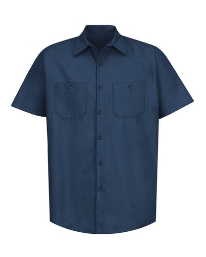 Red Kap Men's Industrial Short Sleeve Work Shirt SP24 #color_Navy