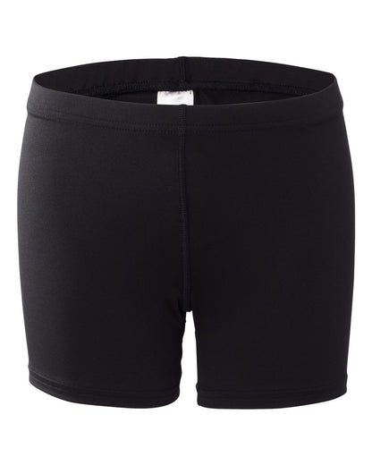 Alleson Athletic Women's Compression 4'' Inseam Shorts 4614 #color_Black