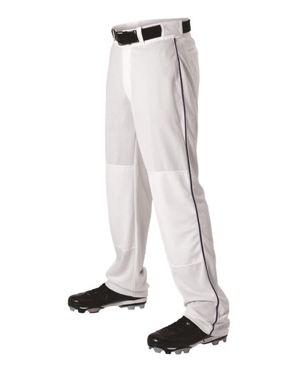 Alleson Athletic Baseball Pants With Braid 605WLB #color_White/ Navy