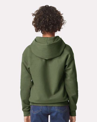 Gildan Softstyle® Youth Midweight Hooded Sweatshirt SF500B #colormdl_Military Green