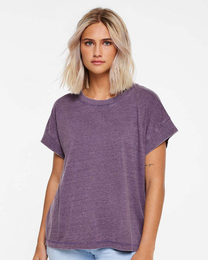 LAT Women's Relaxed Vintage Wash Tee 3502 #colormdl_Washed Plum