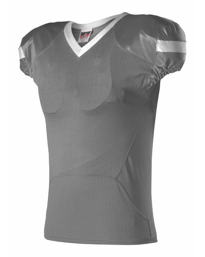 Alleson Athletic Youth Pro Flex Cut Belt Length Football Jersey 754Y #color_Charcoal/ White