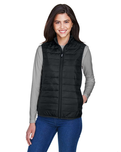 CORE365 Women's Prevail Packable Puffer Vest CE702W #colormdl_Black