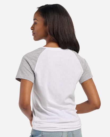 Boxercraft Women's Colorblocked V-Neck T-Shirt BW2204 #colormdl_White