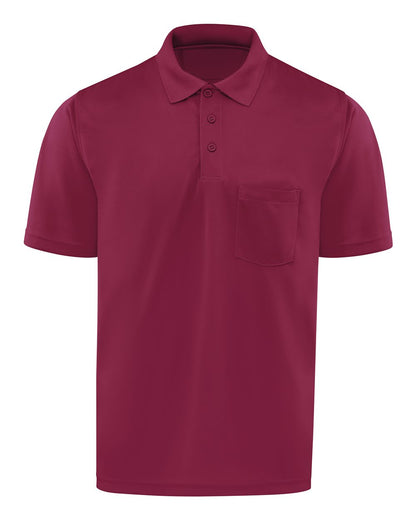 Red Kap Men's Performance Knit Pocket Polo SK98 #color_Burgundy