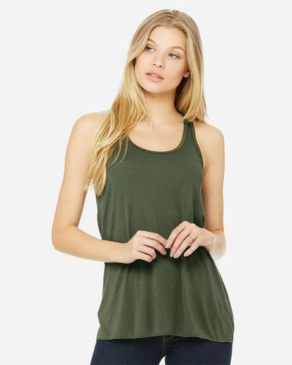 BELLA + CANVAS Women's Flowy Racerback Tank 8800 #colormdl_Military Green