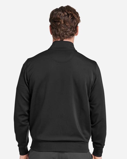 Fairway & Greene Men's Caves Tech Quarter-Zip Pullover C11512 #colormdl_Black/ Dark Shadow Grey Heather