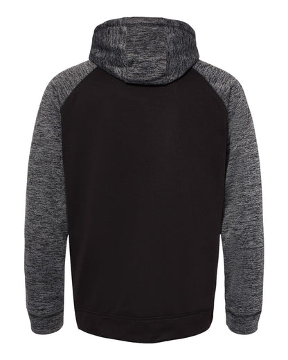 Burnside Men's Performance Raglan Hooded Sweatshirt 8670 #color_Black/ Heather Charcoal