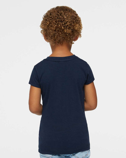 Rabbit Skins Toddler Girls Fine Jersey Tee 3316 #colormdl_Navy