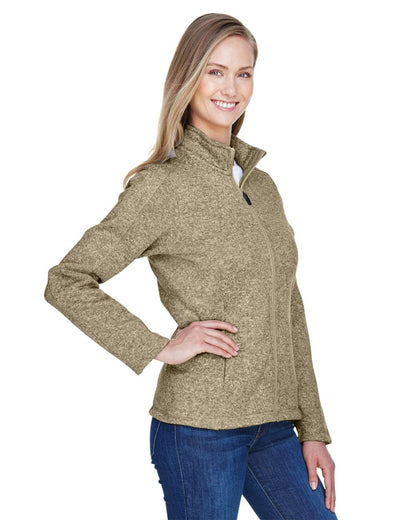 Devon & Jones Women's Bristol Full-Zip Sweater Fleece Jacket DG793W #colormdl_Khaki Heather