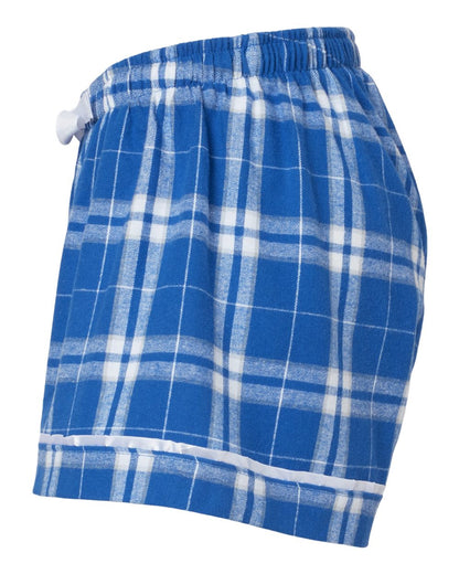 Boxercraft Women's Flannel Shorts BW6501 #color_Royal/ Silver Plaid