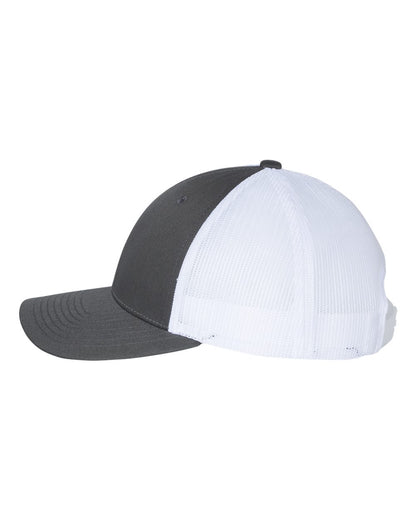 Richardson Low Pro Trucker Cap 115 #color_Charcoal/ White