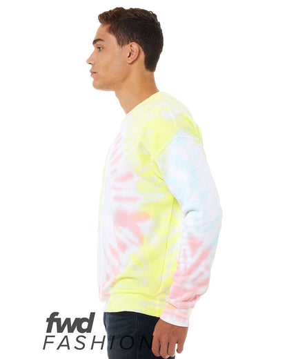 BELLA + CANVAS FWD Fashion Tie-Dyed Crewneck Sweatshirt 3945RD #color_Rainbow Pastel