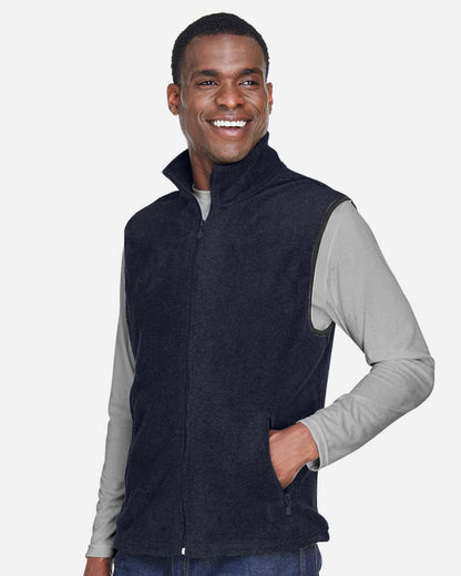 Harriton Unisex Fleece Full-Zip Vest M985 #colormdl_Navy
