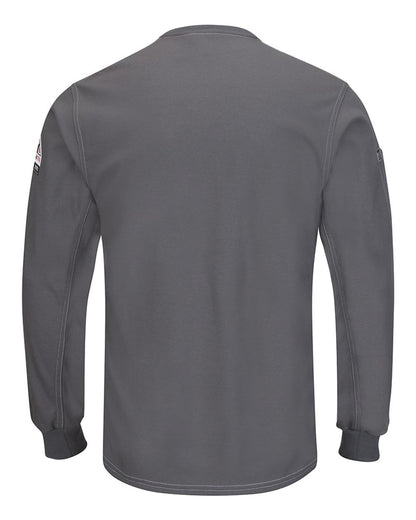 Bulwark Men's Tall iQ Series® Plus Long Sleeve Henley QT40T #color_Charcoal