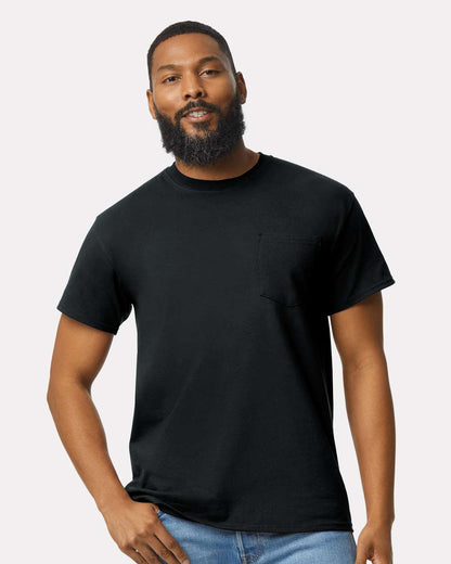 Gildan Unisex Ultra Cotton® Pocket T-Shirt 2300 #colormdl_Black