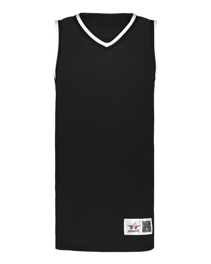 Alleson Athletic Men's Retro Basketball Jersey A51000 #color_Black/ Black/ White