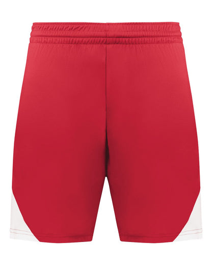 Augusta Sportswear Youth Step-Back Basketball Shorts 1737 #color_Red/ White