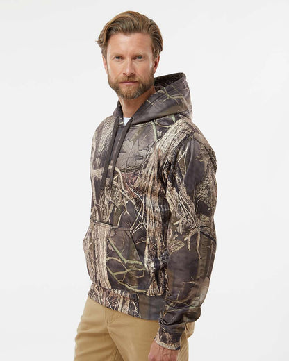 J. America Men's Polyester Tailgate Hooded Sweatshirt 8615 #colormdl_Outdoor Camo