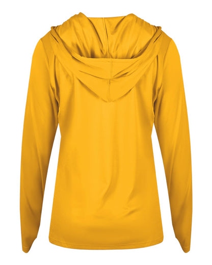 Badger Women's B-Core Long Sleeve Hooded T-Shirt 4165 #color_Gold