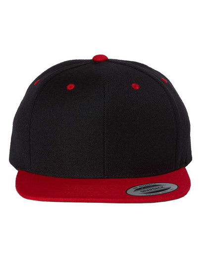 YP Classics Premium Flat Bill Snapback Cap 6089M #color_Black/ Red