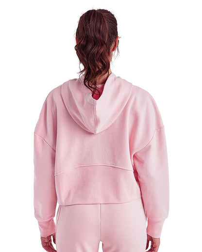 TriDri Women's Alice Half-Zip Hooded Sweatshirt TD077 #colormdl_Light Pink