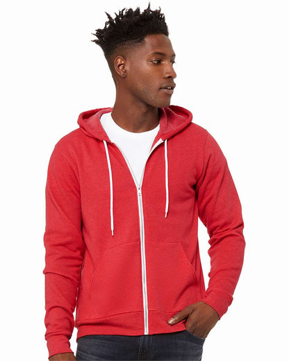 BELLA + CANVAS Sponge Fleece Full-Zip Hoodie 3739 #colormdl_Heather Red