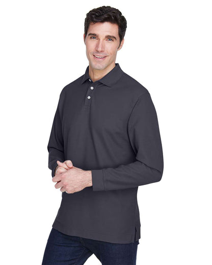 Devon & Jones Men's Pima Piqué Long Sleeve Polo D110 #colormdl_Navy