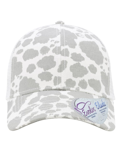 Infinity Her Women's Modern Trucker Cap CHARLIE #color_Grey Cow/ White