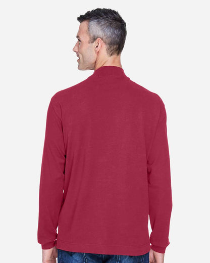 Devon & Jones Unisex Sueded Jersey Mock Neck T-Shirt D420 #colormdl_Crimson