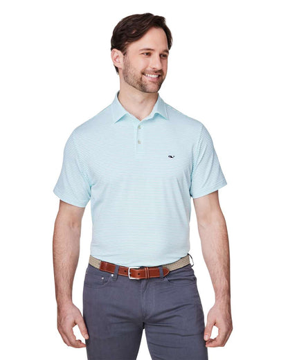 vineyard vines Men's Bradley Stripe Sankaty Polo G012426 #colormdl_Andros Blue Tejeda