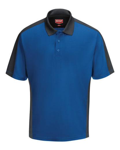 Red Kap Men's Performance Knit Two Tone Polo SK54 #color_Royal Blue/ Charcoal