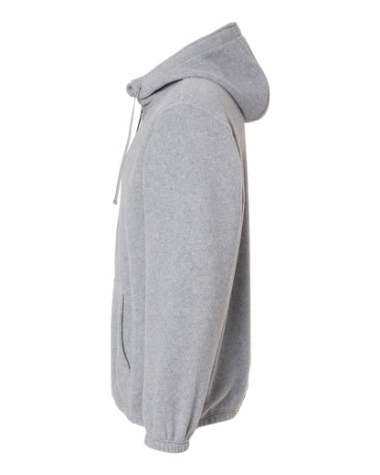 Burnside Polar Fleece Quarter-Zip Hooded Pullover 3600 #color_Heather Grey