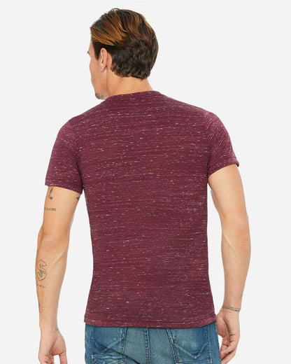 BELLA + CANVAS Unisex Textured Jersey V-Neck Tee 3655 #colormdl_Maroon Marble