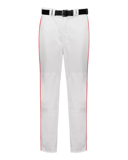 Russell Athletic Youth 2.0 Piped Diamond Series Baseball Pants R11LGB #color_White/ True Red