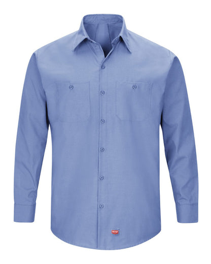 Red Kap Men's Tall Mimix™ Long Sleeve Work Shirt SX10T #color_Light Blue