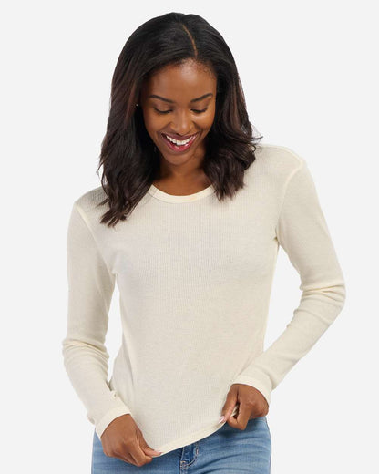 Boxercraft Women's Waffle Knit Baby Long Sleeve T-Shirt BW3103 #colormdl_Natural