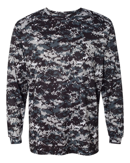 Badger Digital Camo Long Sleeve T-Shirt 4184 #color_Black Digital