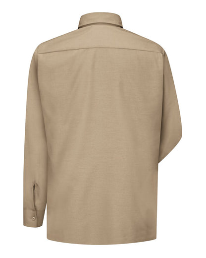 Red Kap Men's Tall Ripstop Long Sleeve Shirt SY50T #color_Khaki