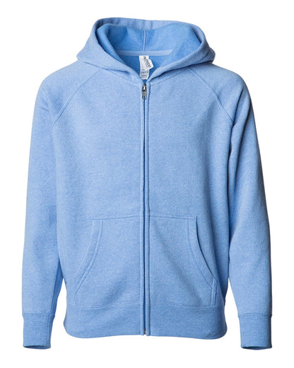 Independent Trading Co. Youth Lightweight Special Blend Raglan Zip Hood PRM15YSBZ #color_Pacific