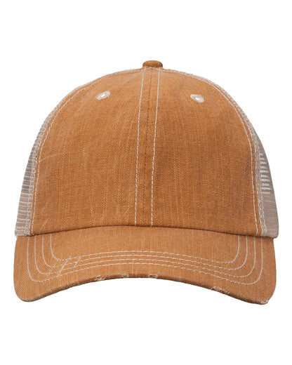 Valucap Contrast Stitch Cap VC990 #color_Golden Brown/ Khaki