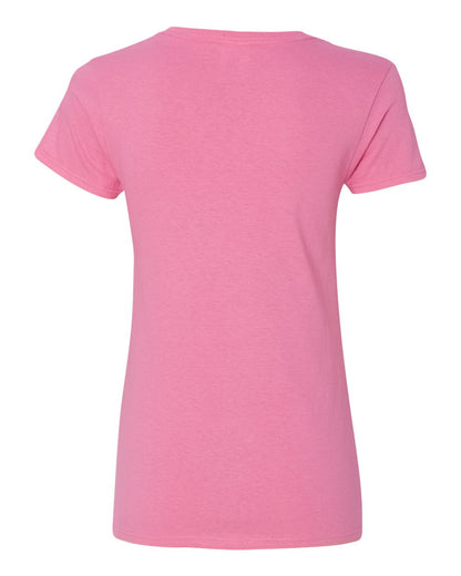 Gildan Women's Heavy Cotton™ V-Neck T-Shirt 5V00L #color_Azalea