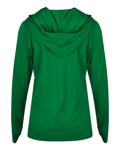 Badger Women's B-Core Long Sleeve Hooded T-Shirt 4165 #color_Kelly