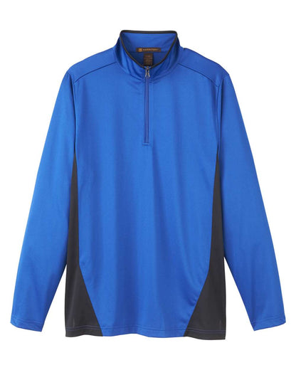 Harriton Men's Flash Snag Protection Plus IL Colorblock Quarter-Zip Pullover M786 #color_True Royal/ Black