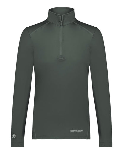Holloway Women's CoolCore® Quarter-Zip Pullover 222340 #color_Iron