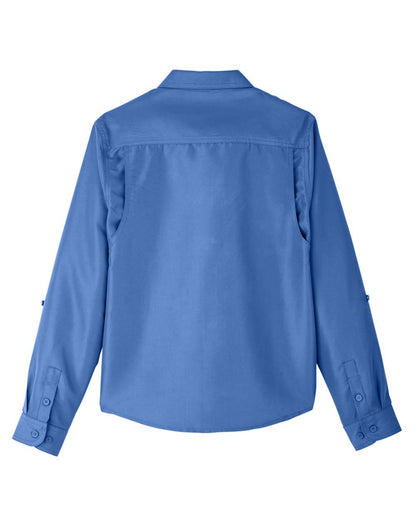 Harriton Women's Key West Performance Staff Shirt M580LW #color_Pool Blue