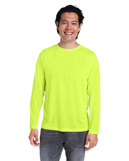 CORE365 Unisex Fusion ChromaSoft™ Performance Long Sleeve T-Shirt CE111L #colormdl_Safety Yellow