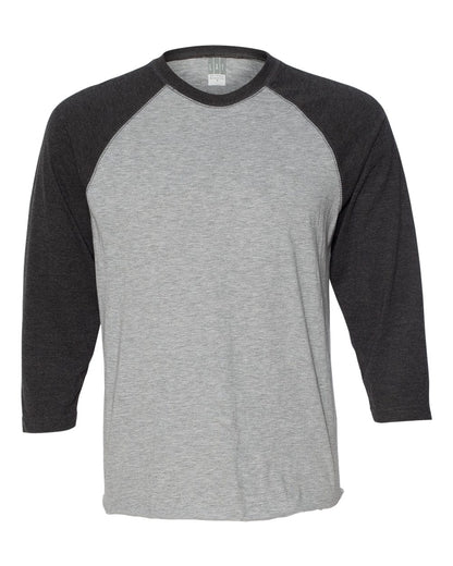 LAT Men's Baseball Fine Jersey Three-Quarter Sleeve Tee 6930 #color_Vintage Heather/ Vintage Smoke