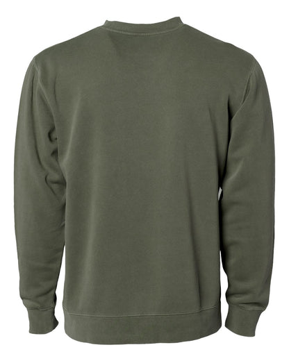 Independent Trading Co. Unisex Midweight Pigment-Dyed Crewneck Sweatshirt PRM3500 #color_Pigment Army
